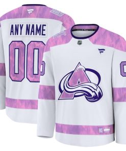Colorado Avalanche  2024 Hockey Fights Cancer Custom Practice Jersey - White