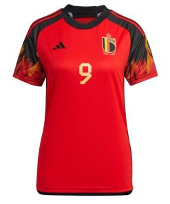 Alternative view of Romelu Lukaku Belgium National Team adidas Women's 2022/23 Home Replica Jersey - Red