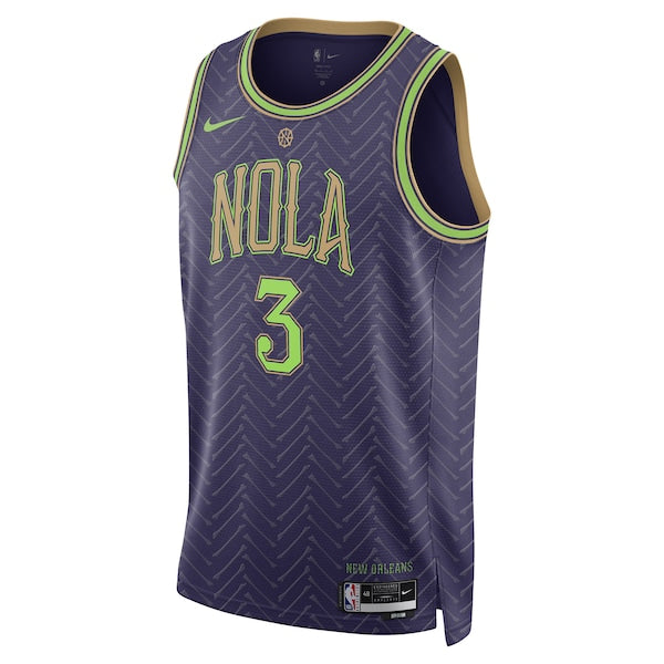 CJ McCollum New Orleans Pelicans Nike Unisex 2024/25 Swingman Player Jersey - City Edition - Purple - Image 3