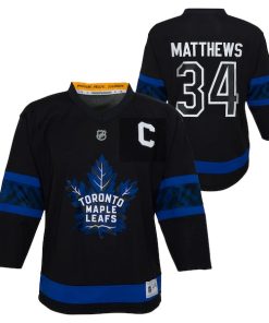 Auston Matthews Toronto Maple Leafs Youth Alternate Replica Player Jersey - Black/Blue