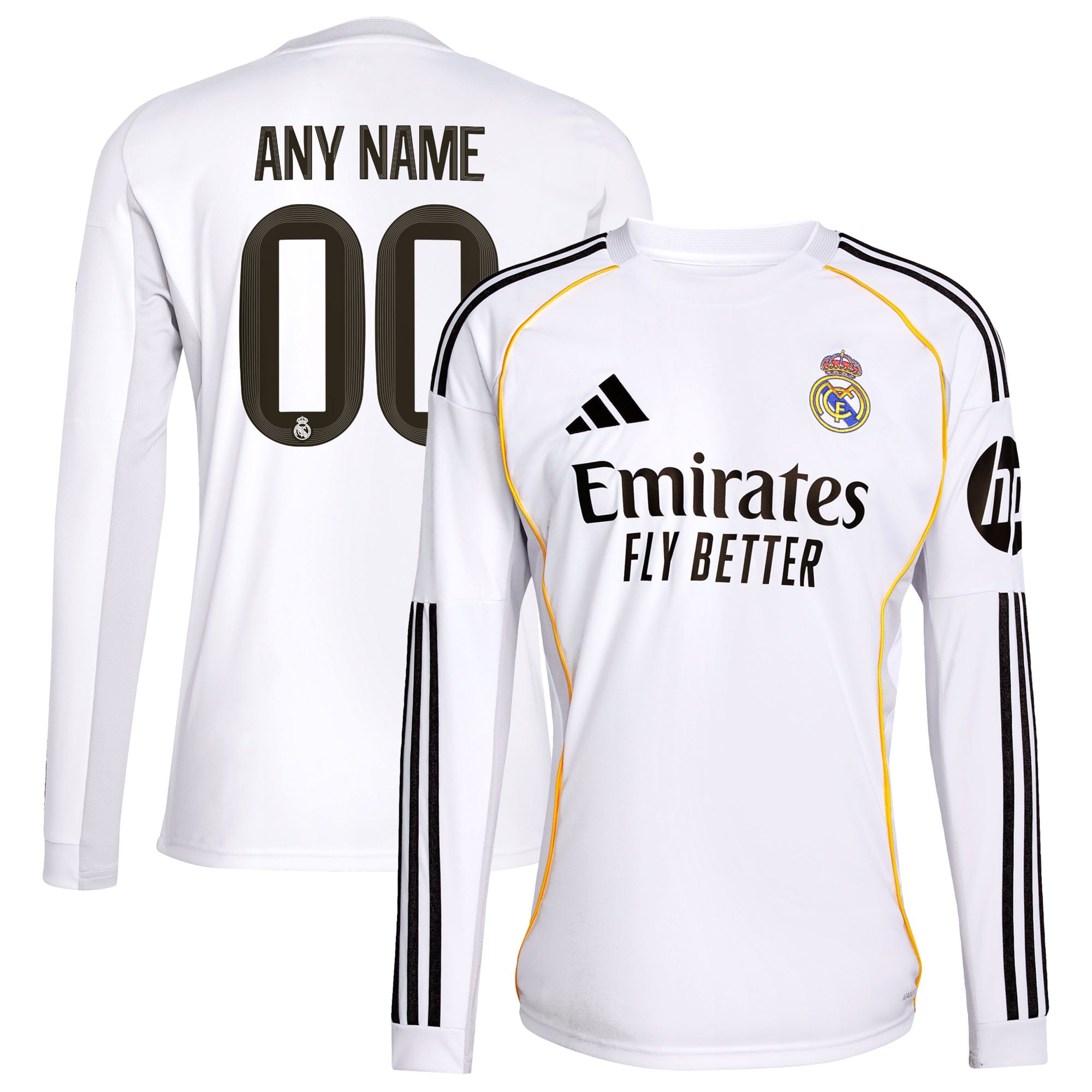 Los Merengues adidas 2025/26 Away Long Sleeve Replica Custom Jersey - Blue/White - Image 5