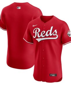 Alternative view of Cincinnati Reds Nike Alternate Vapor Premier Elite Patch Jersey - Red