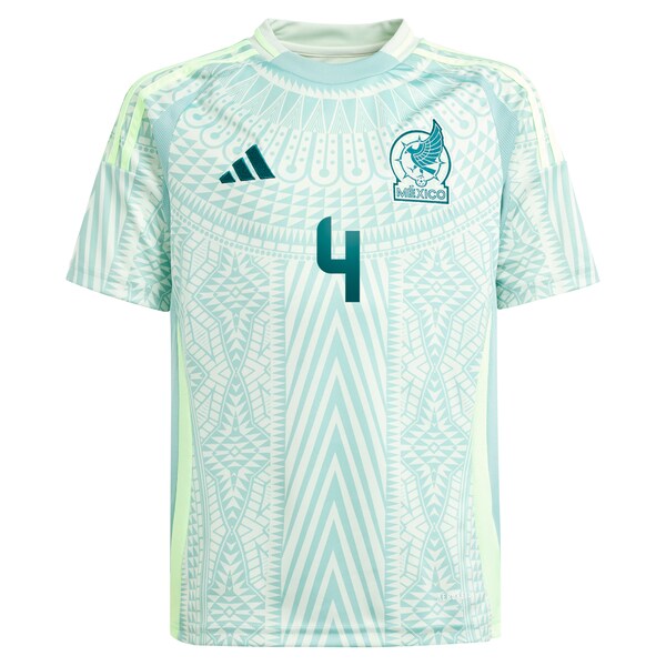 Edson Alvarez Mexico National Team adidas Youth 2024 Away Replica Player Jersey - Green/Burgundy - Image 3