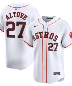 Alternative view of Jose Altuve Houston Astros Nike Home Limited Player Jersey - White/Gray