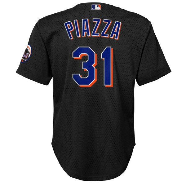 Mike Piazza New York Mets Toddler Cooperstown Collection?Mesh Batting Practice Jersey - Black - Image 3