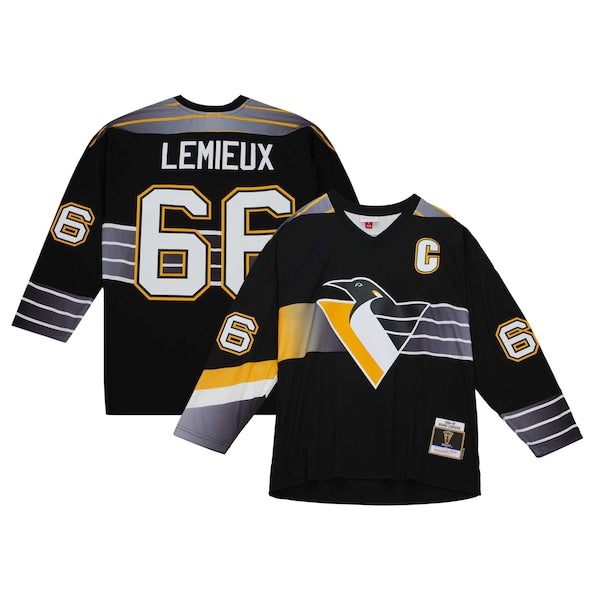 Mario Lemieux Pittsburgh Penguins Captain's Patch 1996/97 Blue Line Player Jersey - Black
