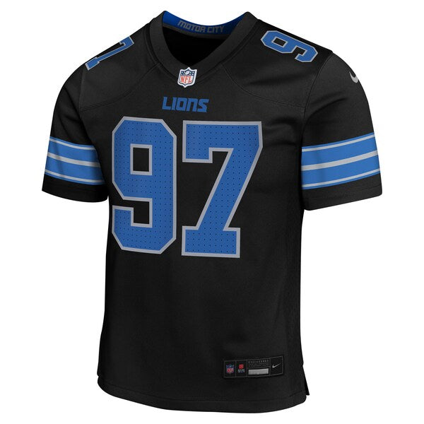 Aidan Hutchinson Detroit Lions Nike Youth Alternate Player Game Jersey - Black - Image 3