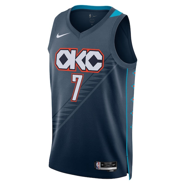 Chet Holmgren Oklahoma City Thunder Nike Unisex 2025/26 Swingman Jersey - Navy - City Edition - Image 2