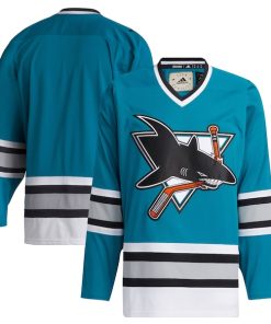 San Jose Sharks adidas Team Classics Authentic Blank Jersey - Teal