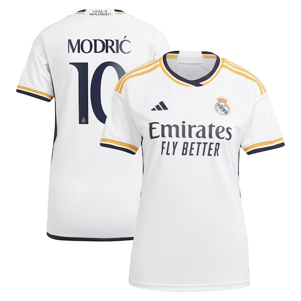 Luka Modric Los Merengues adidas Women's 2023/24 Home Replica Jersey - White/Navy - Image 2