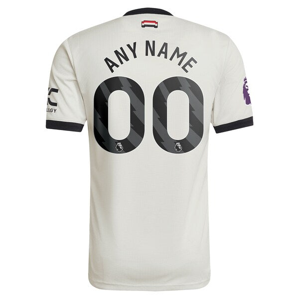 Manchester United adidas Originals 2024/25 Third Custom Authentic Jersey - Cream/Red/Navy - Image 4