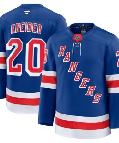 Alternative view of Chris Kreider New York Rangers  Home Premium Jersey - Blue