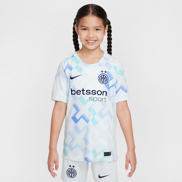 Inter Milan Nike Youth 2025/26 Away Replica Jersey - Aqua/Blue - Image 2