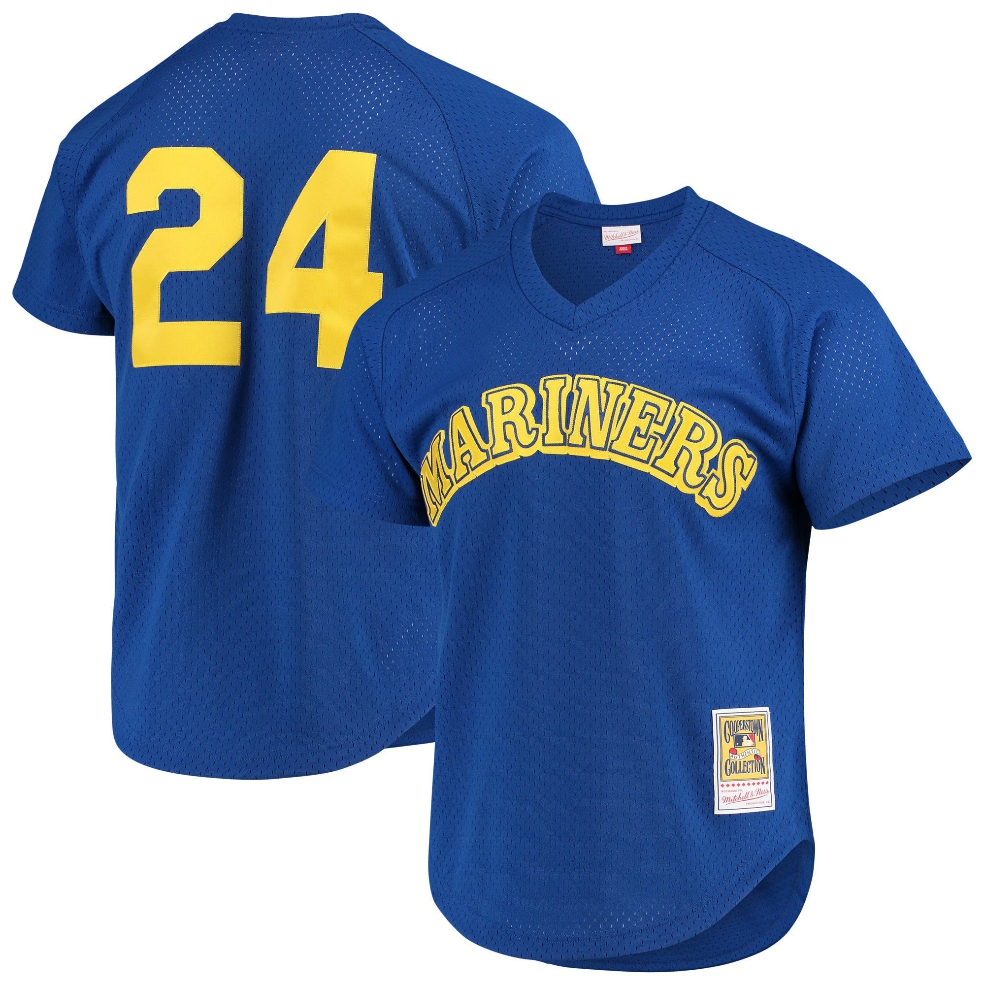 Ken Griffey Jr. Seattle Mariners Cooperstown Collection Mesh Batting Practice Jersey - Navy/Royal - Image 6