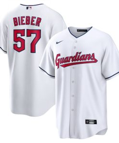 Shane Bieber Cleveland Guardians Nike Replica Player Jersey - White