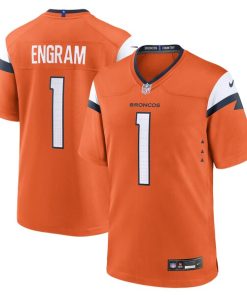 Alternative view of Evan Engram Denver Broncos Nike Team Game Jersey -  Orange