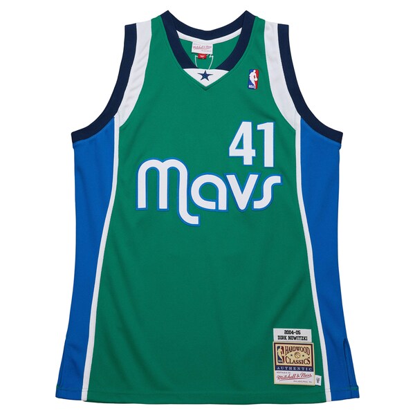 Dirk Nowitzki Dallas Mavericks 2004/05 Hardwood Classics Authentic Jersey - Green - Image 2