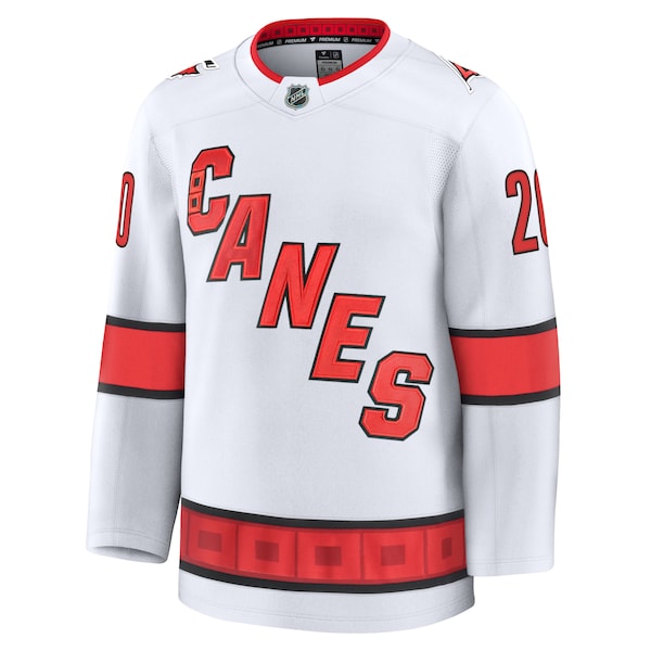 Sebastian Aho Carolina Hurricanes Away Premium Jersey - White/Black/Red - Image 3