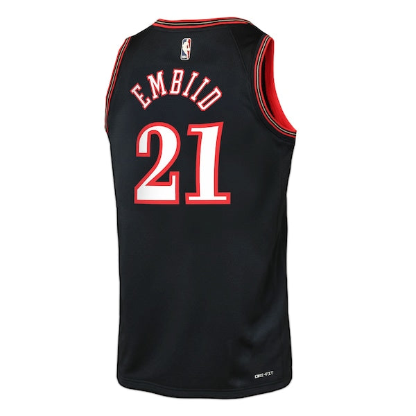Joel Embiid Philadelphia 76ers Nike Youth Swingman Jersey - Classic Edition - Black - Image 3