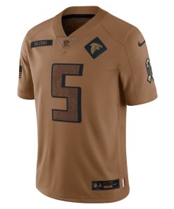Alternative view of Drake London Atlanta Falcons Nike 2023 Salute To Service Limited Jersey - Brown