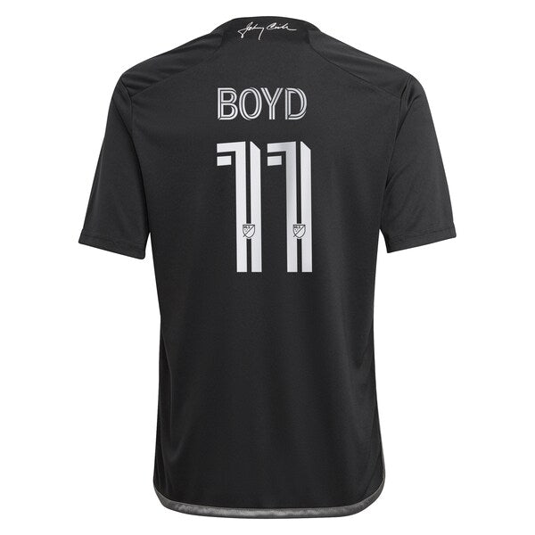 Tyler Boyd Nashville SC adidas Youth 2024 Man In Black Kit Replica Player Jersey - Black/Yellow - Image 4