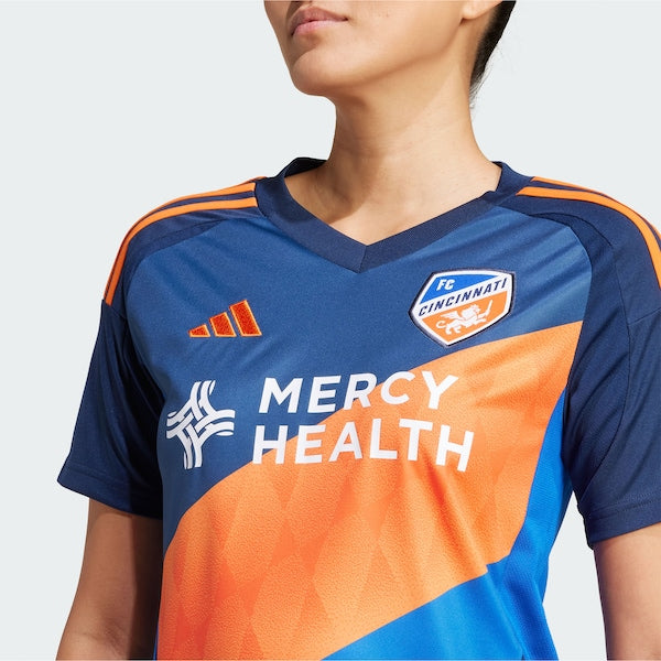 FC Cincinnati adidas Women's 2025 Orange and Blue Legacy Kit Replica Jersey - Blue - Image 8