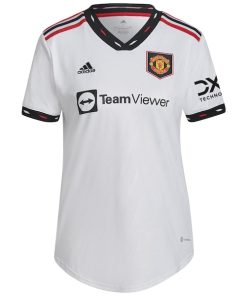 Alternative view of Manchester United adidas Women's 2022/23 Away Blank Replica Jersey - White