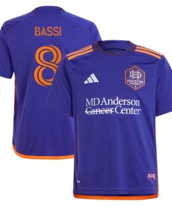 Amine Bassi Houston Dynamo FC adidas Youth 2024 Still Holdin' Replica Player Jersey?¨C Purple