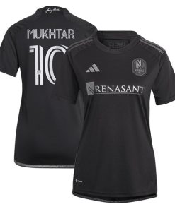 Hany Mukhtar Nashville SC adidas Women's 2024 Man In Black Kit Replica Player Jersey - Black