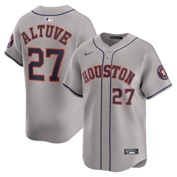 Jose Altuve Houston Astros Nike Road Limited Player Jersey - Gray/Orange/White - Image 2