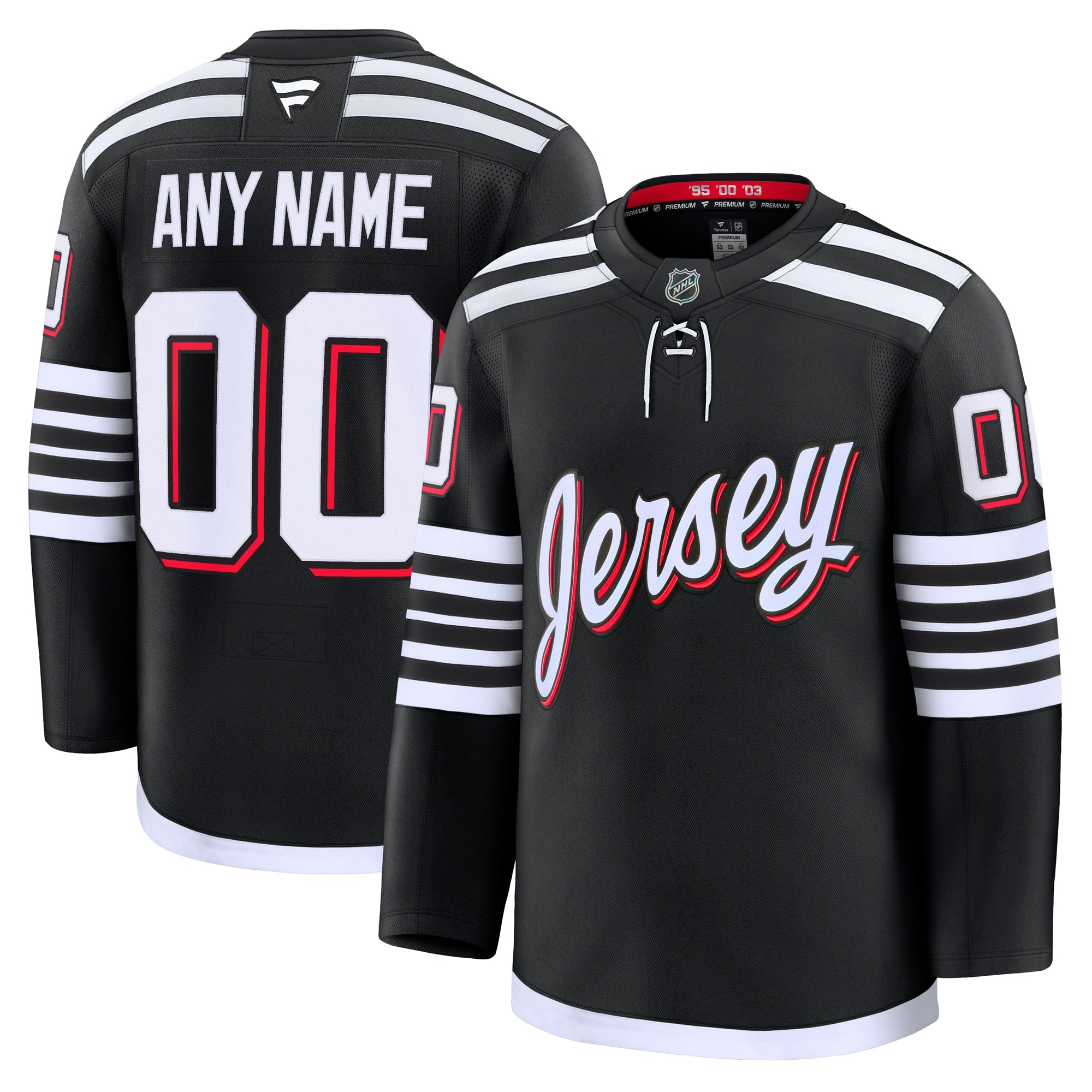 New Jersey Devils Home Premium Custom Jersey - Red/Black/White - Image 9