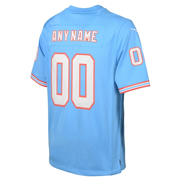 Tennessee Titans Nike Youth Oilers Throwback Custom Game Jersey - Light Blue - Image 3