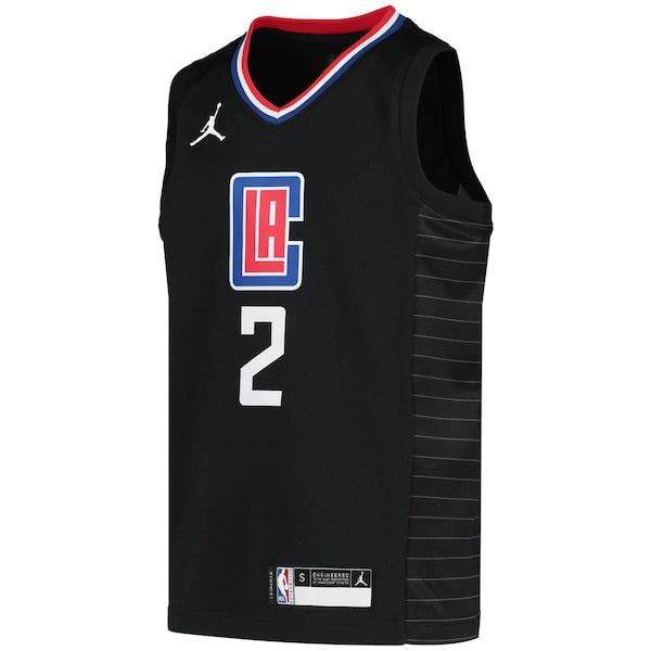 Kawhi Leonard LA Clippers Jordan Brand Youth 2020/21 Swingman Player Jersey - Black - Statement Edition - Image 2