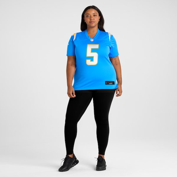 Trey Lance Los Angeles Chargers Nike Women's Team Game Jersey - Powder Blue - Image 6