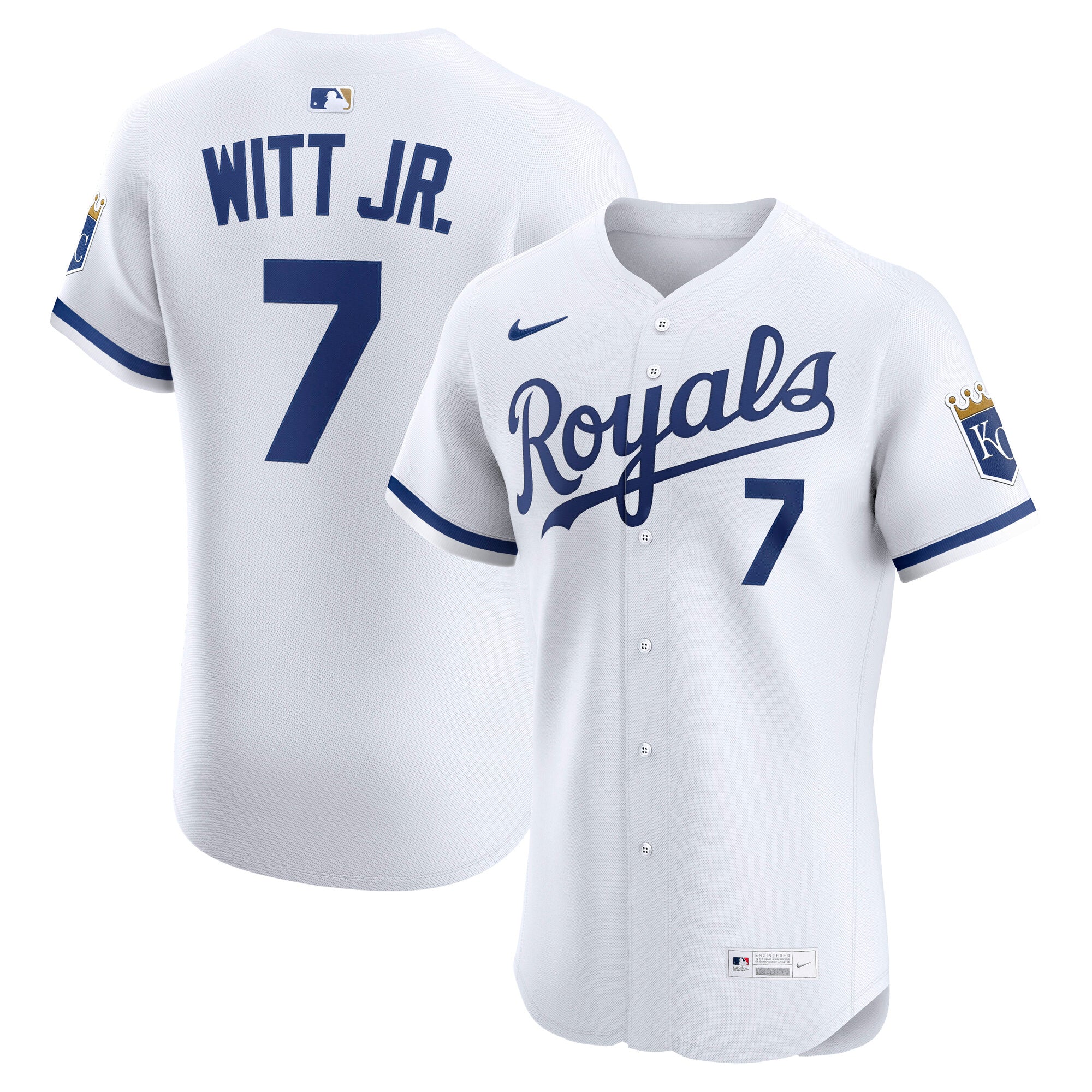 Bobby Witt Jr. Kansas City Royals Nike Alternate 2 Elite Player Jersey - Royal/White - Image 5
