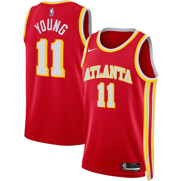 Trae Young Atlanta Hawks Nike Unisex Swingman Jersey - Icon Edition - Red/White - Image 2