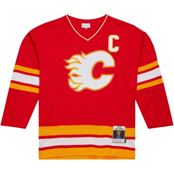 Lanny McDonald Calgary Flames Captain Patch 1988/89 Blue Line Player Jersey - Red - Image 4
