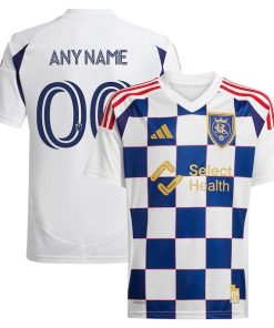 Real Salt Lake adidas Youth 2025 Grid City Replica Custom Jersey - White
