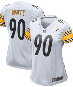 Alternative view of Women's Pittsburgh Steelers T.J. Watt Nike White Player Jersey - Black/Gold