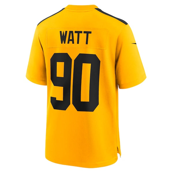 T.J. Watt Pittsburgh Steelers Nike Alternate 1933 Throwback Game Jersey - Gold/Black/White - Image 4