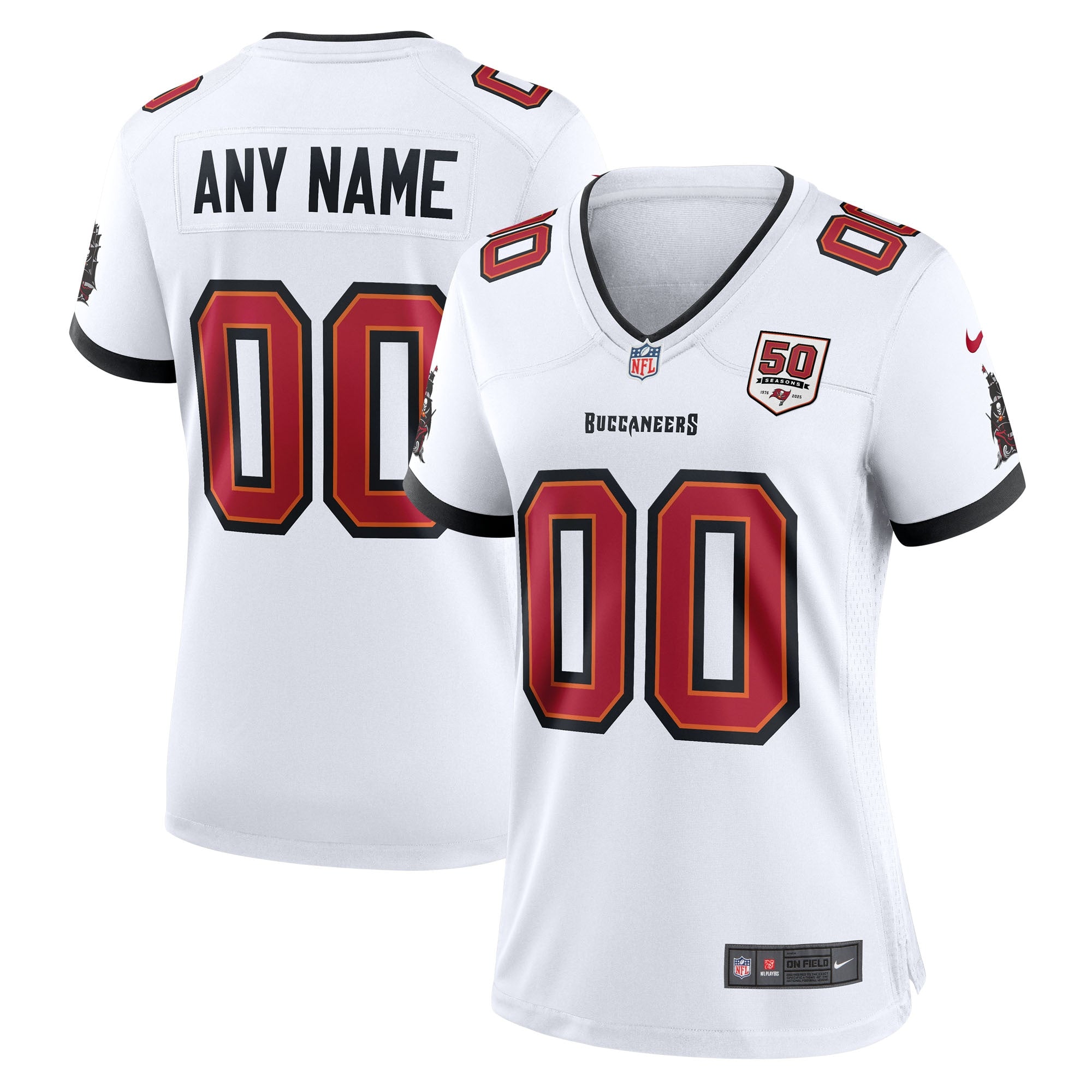 Tampa Bay Buccaneers Nike Women's 50th Season Custom Game Jersey - Red/White - Image 6