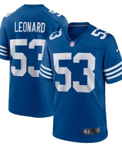 Alternative view of Shaquille Leonard Indianapolis Colts Nike Alternate Game Jersey - Royal/White