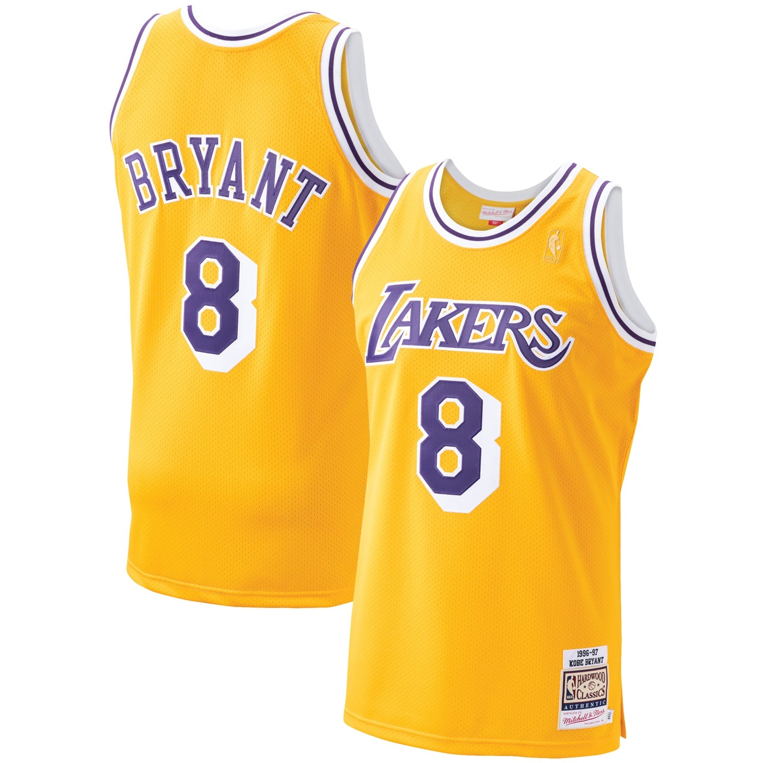 Youth Los Angeles Lakers Kobe Bryant Royal 1996-97 Hardwood Classics Authentic Player Jersey- Blue/Gold/Purple - Image 3