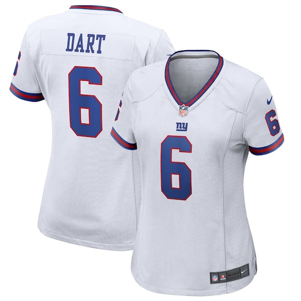 Jaxson Dart New York Giants Nike Women's Alternate Vintage White Game Jersey - White/Royal
