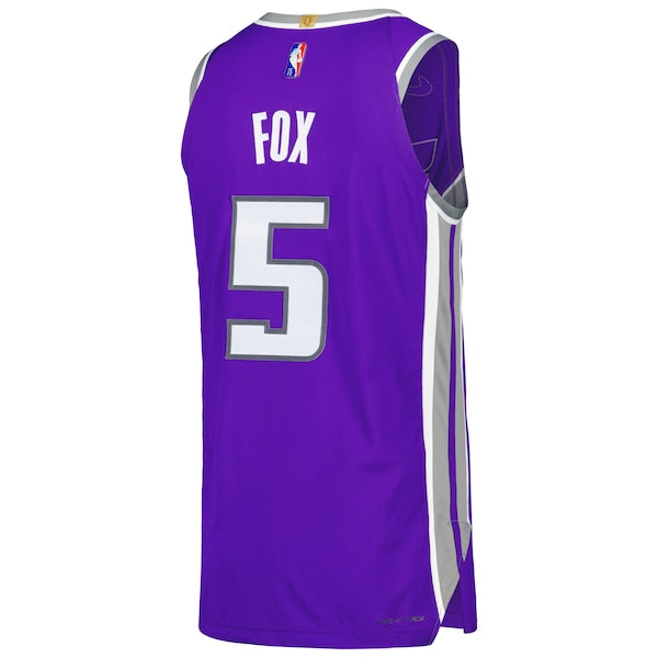 De'Aaron Fox Sacramento Kings Nike Authentic Player Jersey - Icon Edition - Purple - Image 3