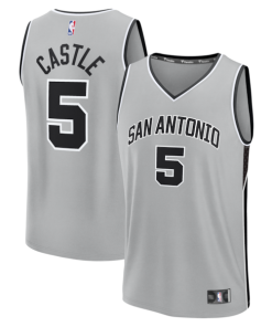 Stephon Castle San Antonio Spurs  Fast Break Jersey - Statement Edition - Silver