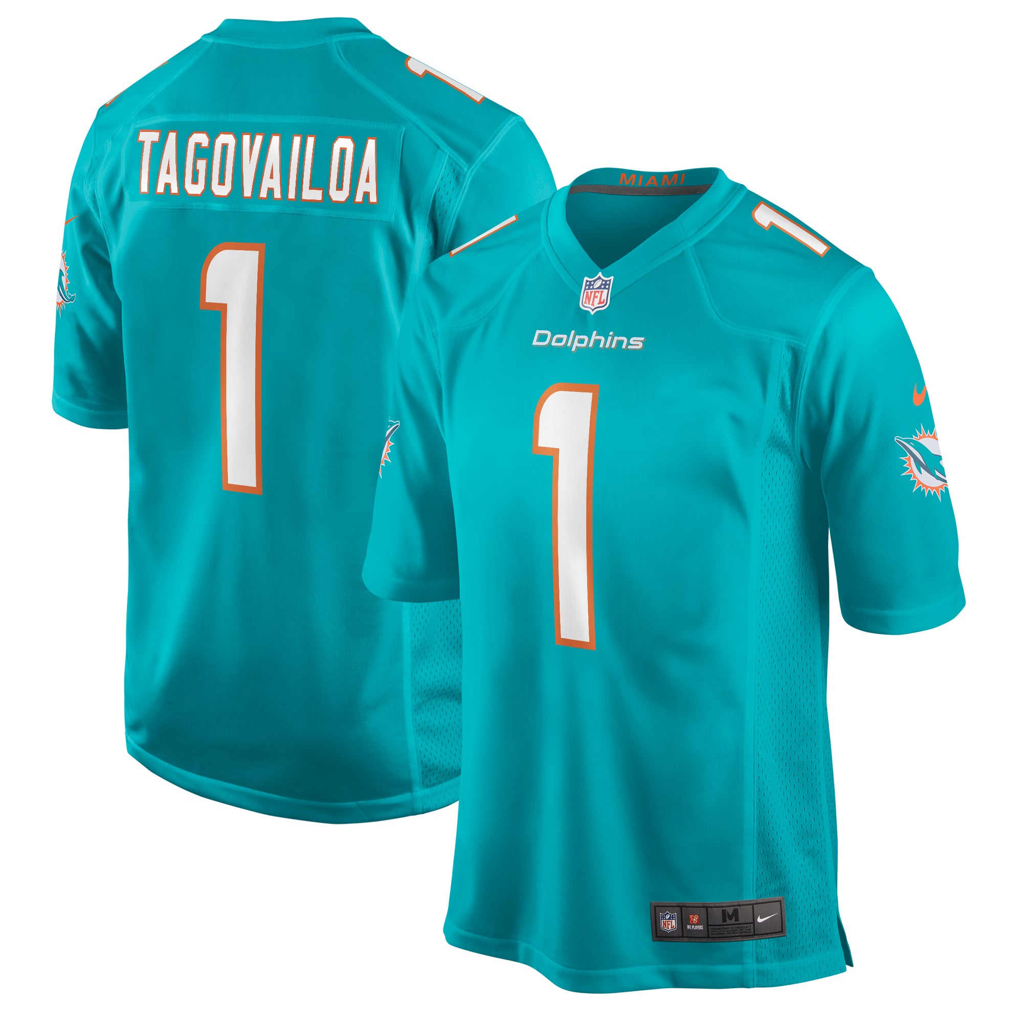 Tua Tagovailoa Miami Dolphins Nike Game Jersey - White/Aqua - Image 5