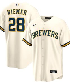 Joey Wiemer Milwaukee Brewers Nike Home Replica Player Jersey - Cream