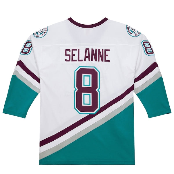 Teemu Selanne Anaheim Ducks 1996-97 Power Play Jersey - White/Purple - Image 4