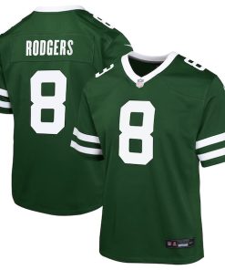 Aaron Rodgers New York Jets Nike Youth Game Jersey - Gotham Green/Black/White